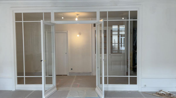 verrière en bois aménagement menuiserie intérieure lca construction